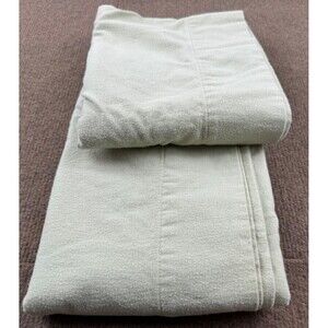 Lands' End Home Flannel Standard Pillow Cases 2 Green Made in Portugal Cotton